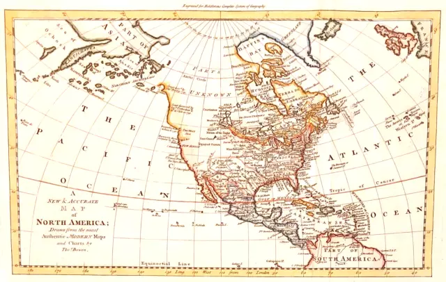 Antique Map - 1770 Original Map of North America by Thomas Bowen