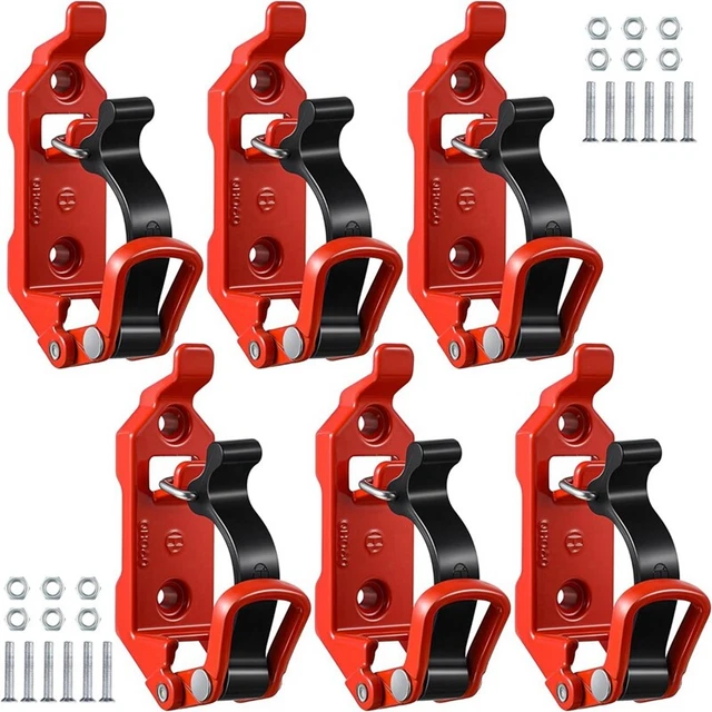 4 Supporti Per Pala Da Portapacchi In Metallo E Gomma Con Bulloni - Fissaggio Utensili, Adatto A Diametri 17-40 Mm, Arancione - 3