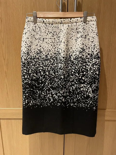 Burberry Prorsum Dalmatian print 100% wool silk lined skirt IT42 UK10