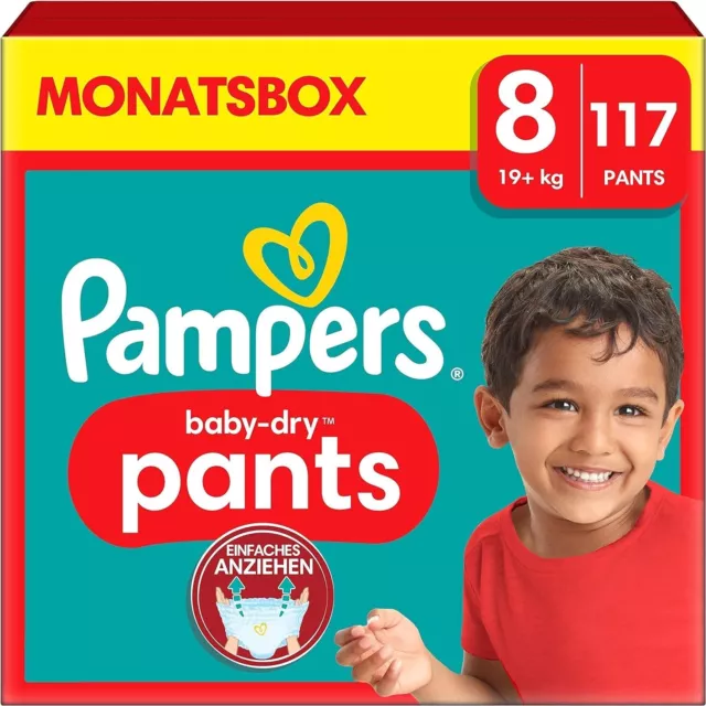 Pampers® Windeln Monatsbox baby-dry™ pants Größe Gr.8 (19+ kg) für Kids und...