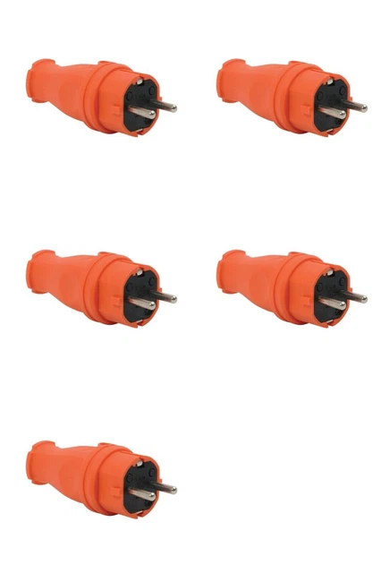 Kopp 178216054 Fiche Coudée à Contact De Protection PA, Caoutchouc 230 V Noir IP44 - Electronic France