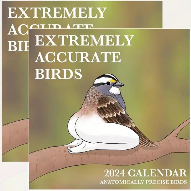 FUNNY 2024 CALENDAR OF EXTREMELY ACCURATE BIRDS Calendar Wall Calendar