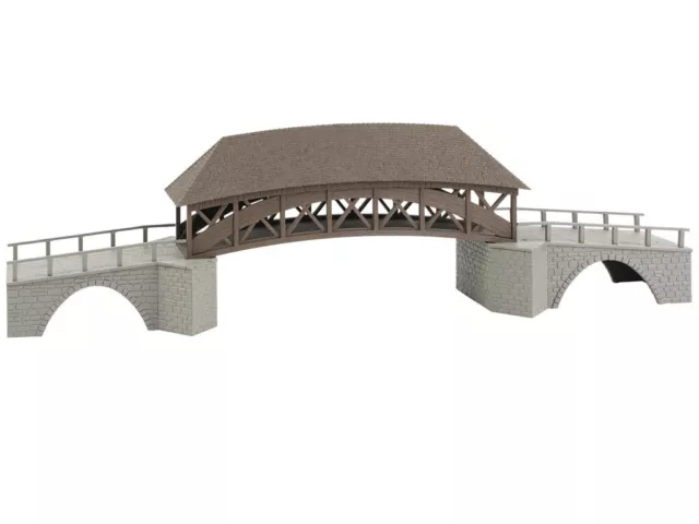 Faller 191774 Alte Holzbrücke mit Steinsockel Epoche I H0 Bausatz Neu