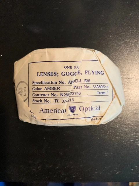 NOS LENSES Americal Optical AN6530 B6 B7 Goggles WW2 VTG Pilot Aviation USAAF AO