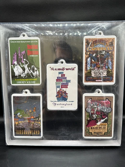 Walt Disney World Attraction Poster Ceramic Ornament Set 35th Anniversary 2006