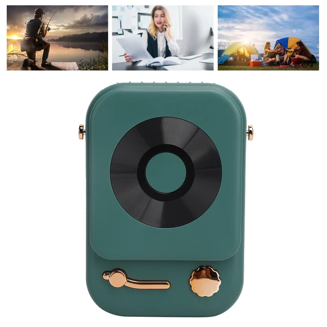 NECKLACE FAN DESKTOP Handheld 3 Speed Adjustable Fan With Lanyard Green