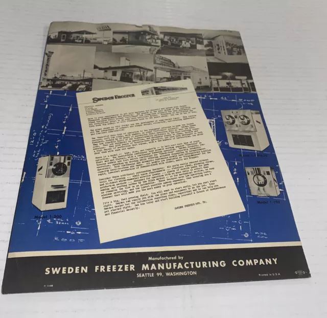 Vintage 1940s Sweden Freezer MCM Ice Cream Soda Shop Plans Machines Seattle WA 2