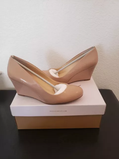 Jessica Simpson Sampson Wedge - Brand New - Size 6.5M - Nude Patent