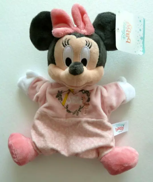 K2. Doudou Marionnette Disney Nicotoy Minnie Rose Love Nature Coeur Flamand Neuf