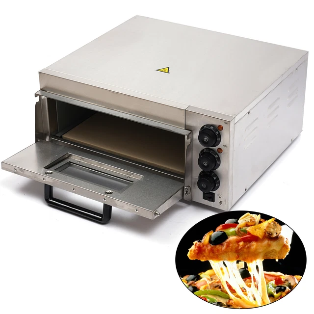 Fetcoi Forno per pizza 2000 W in acciaio inox per uso commerciale da 50° a 350°
