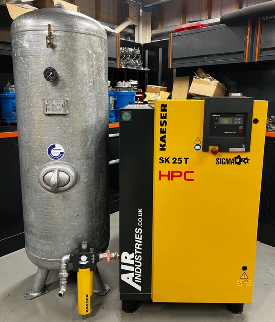 HPC / KAESER SK25T Rotary Screw Compressor + Receiver + Dryer + Filter ...