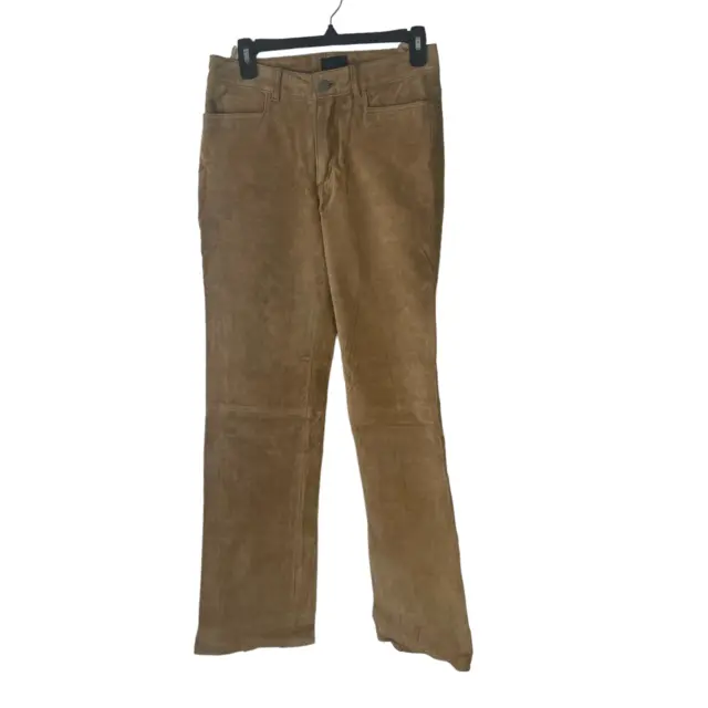 Jou Jou Skins Size 7/8 Waist 28 Vintage 90's Suede Leather Tan Pants