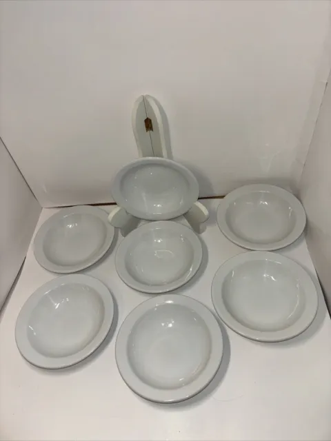 Buffalo China Set Of 7 Chili Soup Cereal Bowls Restaurant Ware 6 1/4”