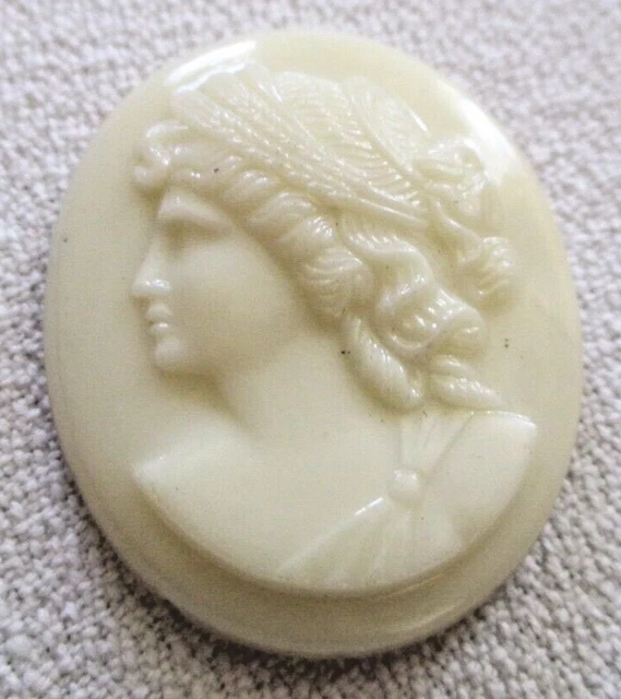 Broche Ancienne Bijou – Camée En Vraie Coquille Sur Or De Tolède – Portrait De Femme – Occasion