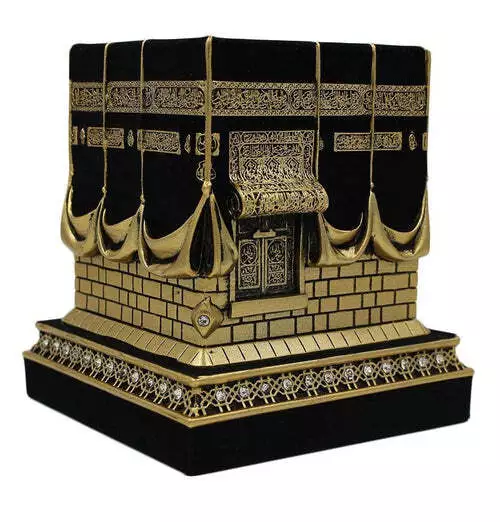 Islamic Turkish Home Table Decor Kaba Replica Model Showpiece Eid Gift Gold