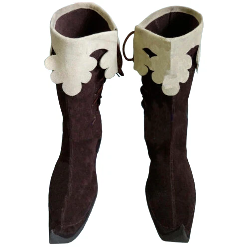 Stivali da uomo in pelle stivali medievali periodo scarpe rinascimentale moschettiere scarpe