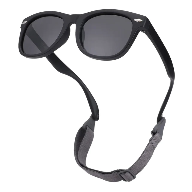 Bendable Flexible Polarized Baby Sunglasses with Strap for Newborn Infant Boysn