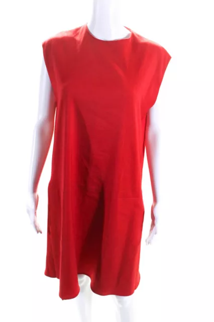 MM6 Maison Margiela Womens Sleeveless Zipped Drop Waist Dress Red Size EUR40