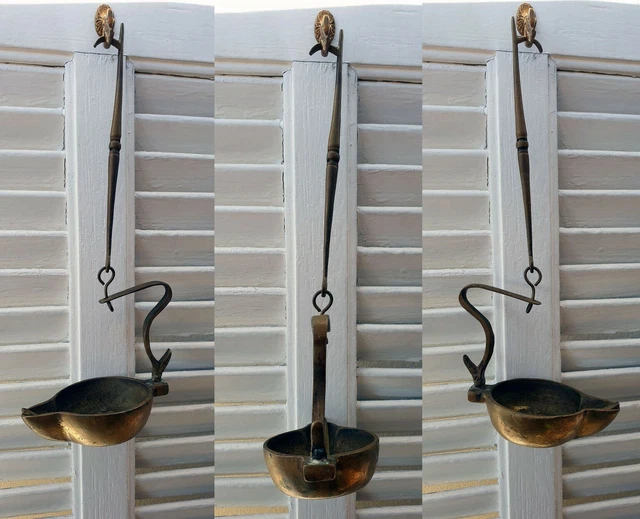 Lampe A Huile En Bronze Plaqué Or A Suspendre, Culte Chretien