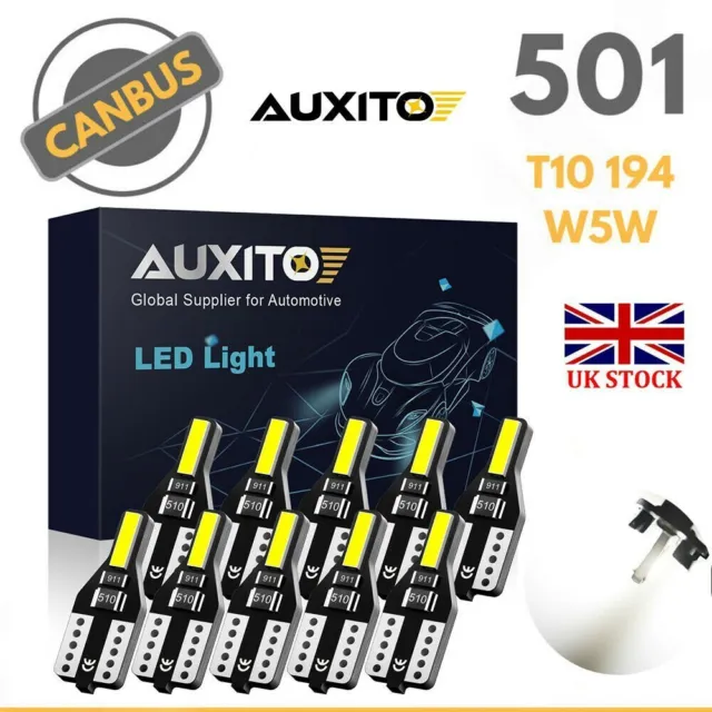 10x T10 501 Led Car Side Light White Bulbs Error Free Canbus Xenon W5w Sidelight