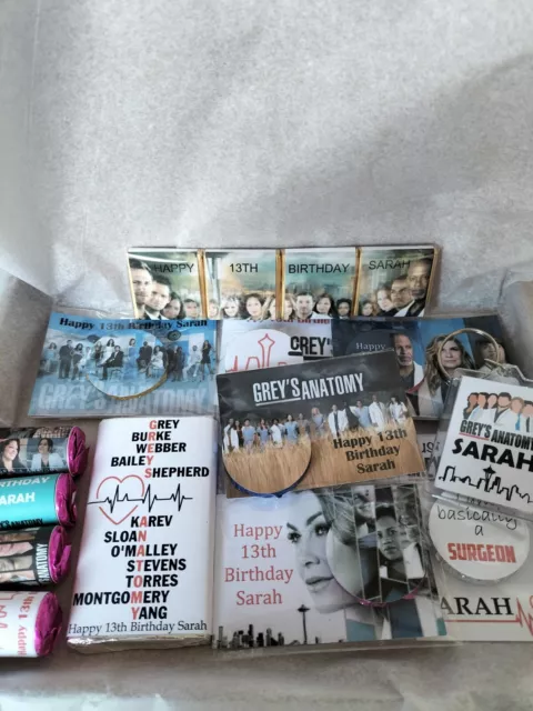 Personalised greys anatomy gift set  birthday party favour gift