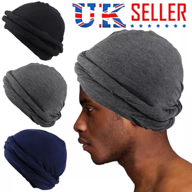 Halo Turban Durag for Men Satin Silk Lined Elastic Turban Head Wrap Head Scarf