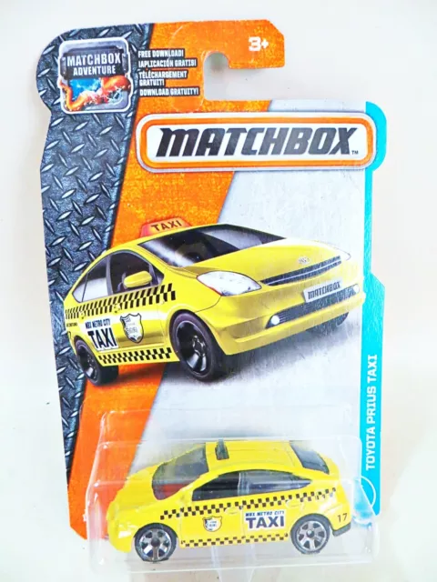 Matchbox 'Toyota Prius Yellow Taxi Cab' 1:64. Mib/Boxed/Carded/Long Card