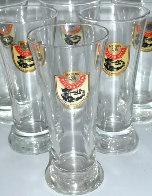 Set 6 Matilda Bay Bitter Beer Brewed WA Sturdy Hotel Quality Beer Glasses 250ml 2