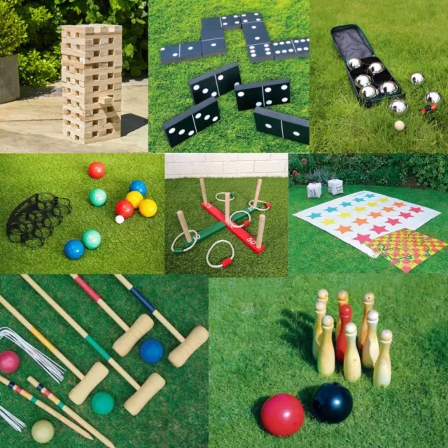 Giant Outdoor Garden Games Parties Kid's Summer BBQ Family Jenga Dominoes Boules