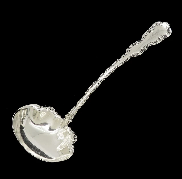 Antique Victorian Sterling Silver Whiting Louis XV Ladle MAW Mono 10 3/4"