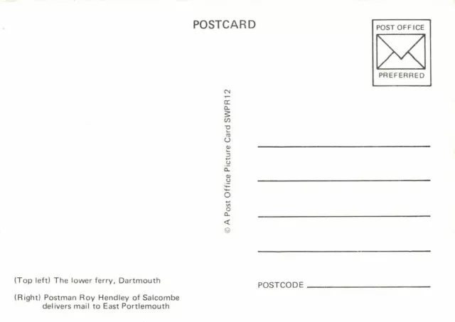 Postcard South Devon Royal Mail Services by Ferry Dartmouth East Portlemouth NJ5 2