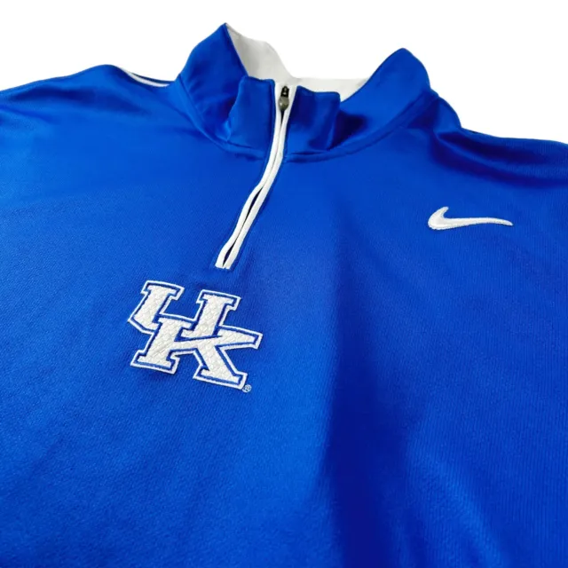 VTG Nike x Kentucky Wildcats Team Issued 1/4 Zip S/S Warm Up Shooting Shirt • XL