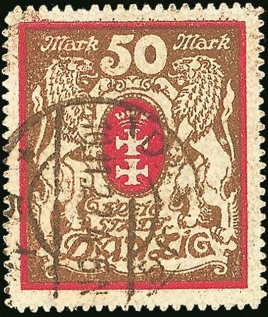 6314) Danzig Mi.-Nr. 100 Xb zeitgerecht gestempelt geprüft Infla Berlin