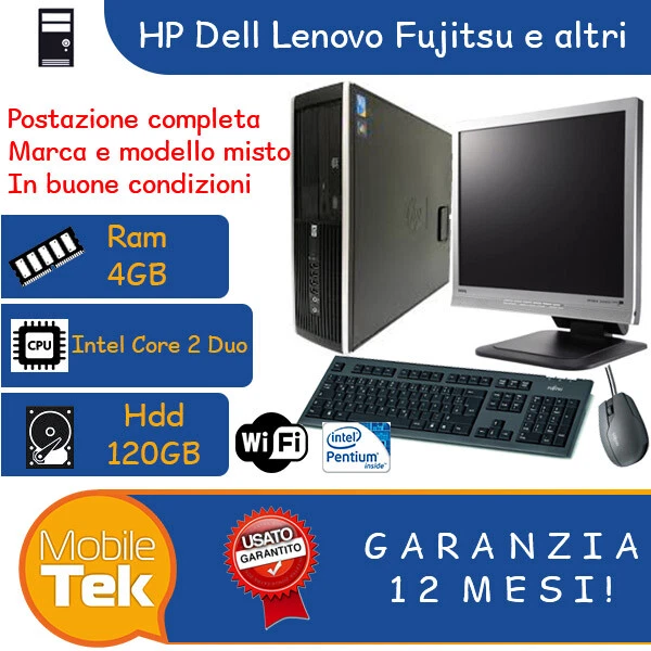 Pc fisso completo i5 4 core 8gb ram ssd 240gb monitor mouse tastiera e casse