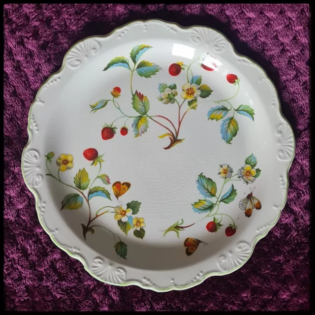 Rare Vintage James Kent Old Foley Strawberry and Butterflies Design Plate