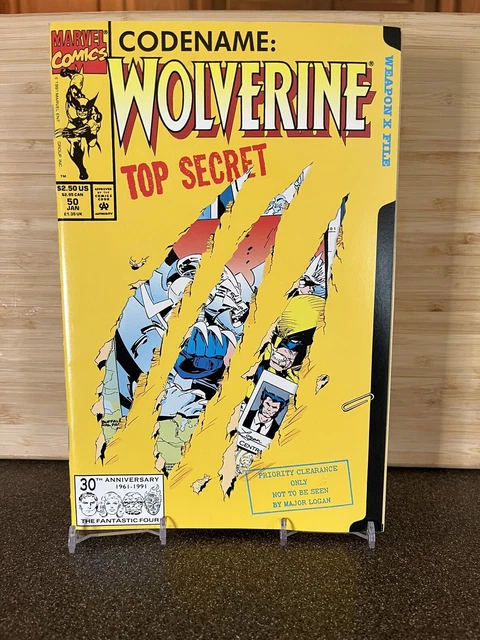 👀🔥 Codename: Wolverine Top Secret #50 Jan 1992 Marvel comic Die Cut Cover