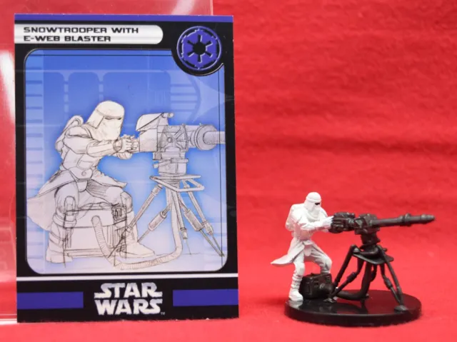 Star Wars Miniatures Snowtrooper E-Web w/ Card 51/60, Imperial 18 WOTC 17231