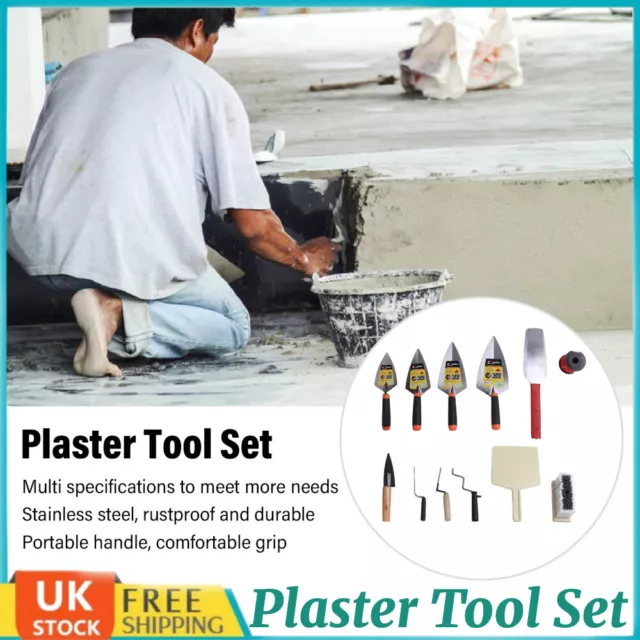 14PCS Plastering Brick Jointing Gauging Hand Trowel Tradesman Tool Set UK