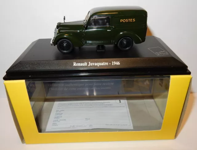 NOREV RENAULT JUVAQUATRE 1946 POSTES POSTE PTT 1/43 IN luxe BOX