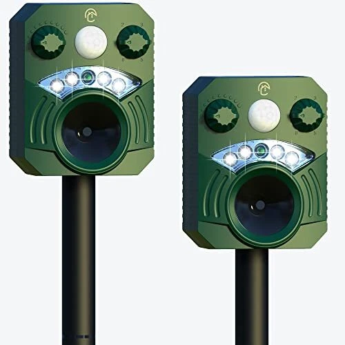 2 Pcs Solar Deer Repellent Outdoor Animal Cat Repellent Device Repel Cats