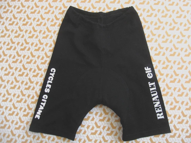 CUISSARD CYCLISTE RENAULT Elf Gitane acrylique Vintage 70'S Noir