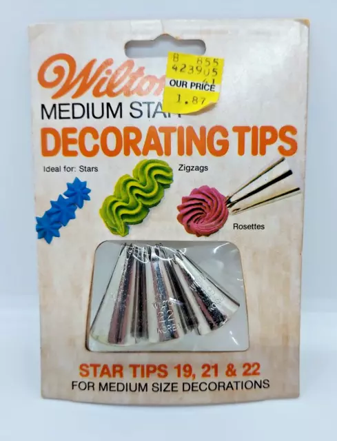 Juego de decoración de galletas Wilton puntas de estrellas 19/21/22 nuevo stock antiguo de colección