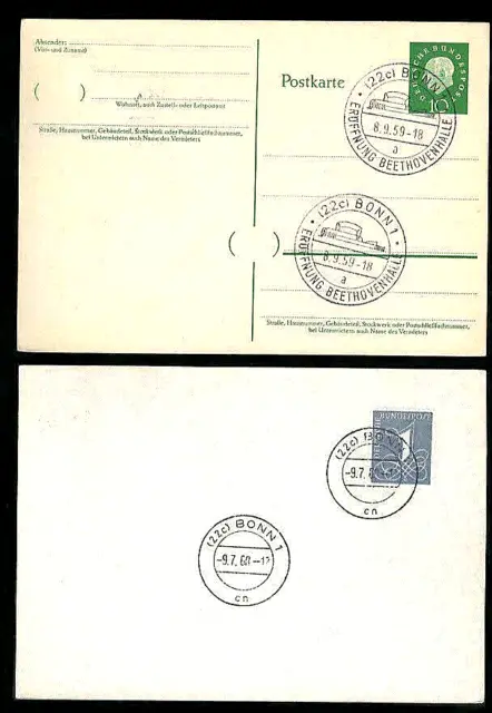 Ganzsache/Postkarte m-Sonderstempel " Heuss " ; Mi.-Nr: P 37 ; SSt: 8.9.1959