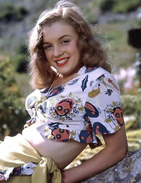 Marilyn Monroe Young Norma Jean Baker Crop Top Color 8x10 Glossy Photo