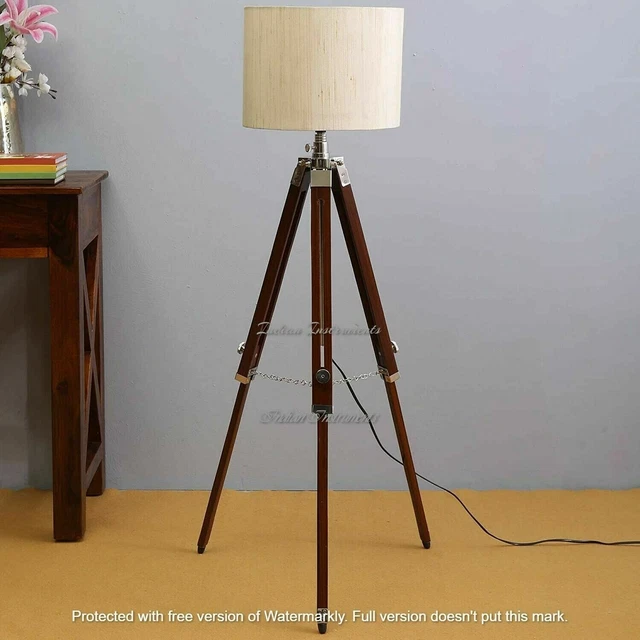 ANTIQUE NAUTICAL STANDING Lamp Tripod Home Decor Stand Floor Lamp