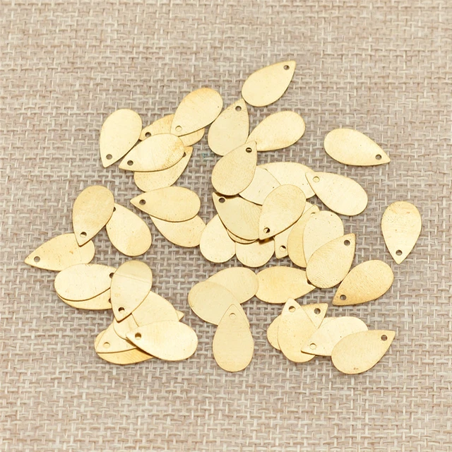 Anhänger Messing Tropfen Form Slice Charms 50stk DIY Schmuck Mit Loch Handarbeit