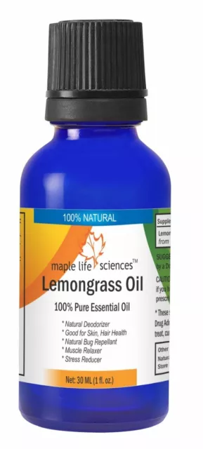 Lemongrass Essential Oil 100% Pure & Natural Deodorizer Stress reducer