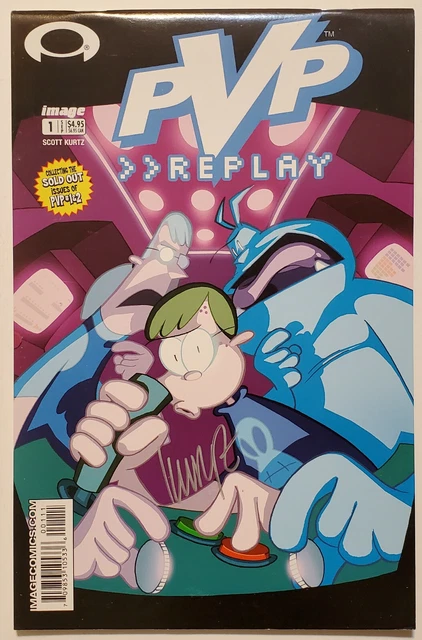 PvP: Replay #1 (2003 Image) VF Collects Player vs Player #1-2 Signed Scott Kurtz