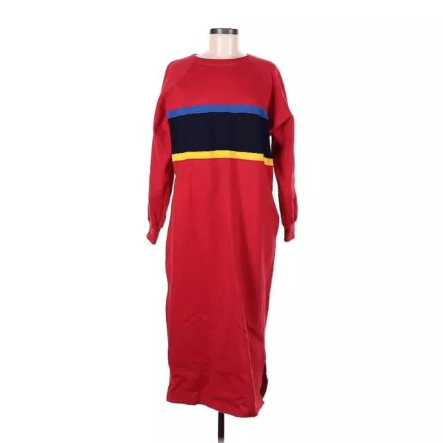 Ralph Lauren Vintage 90s Y2K Red Rugby Stripe Red Sweater Dress Maxi