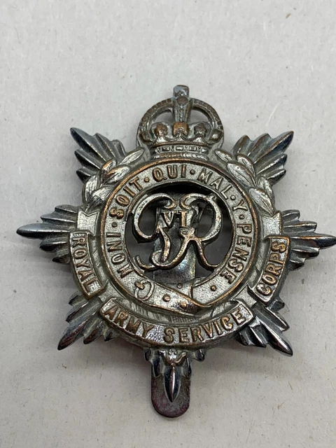 ORIGINAL WW2 BRITISH Army Kings Crown Cap Badge - Royal Army Service ...